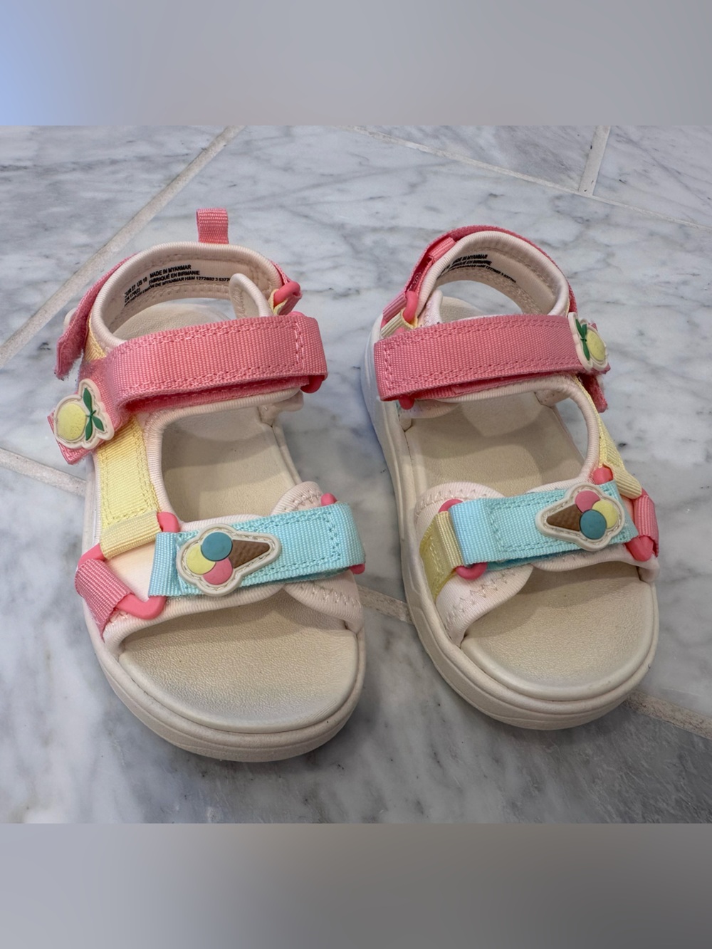 H&M Girls Multi-Color Ice Cream and Lemon Sandals